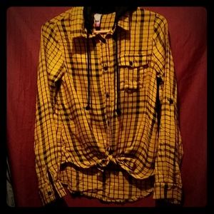 Cute Yellow and Black Plaid Hoodie